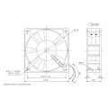 120mmx120mm X38mm hohe Luft-Widerstand-Axialventilatoren, AC120508 für Hochtemperatur-Umgebung